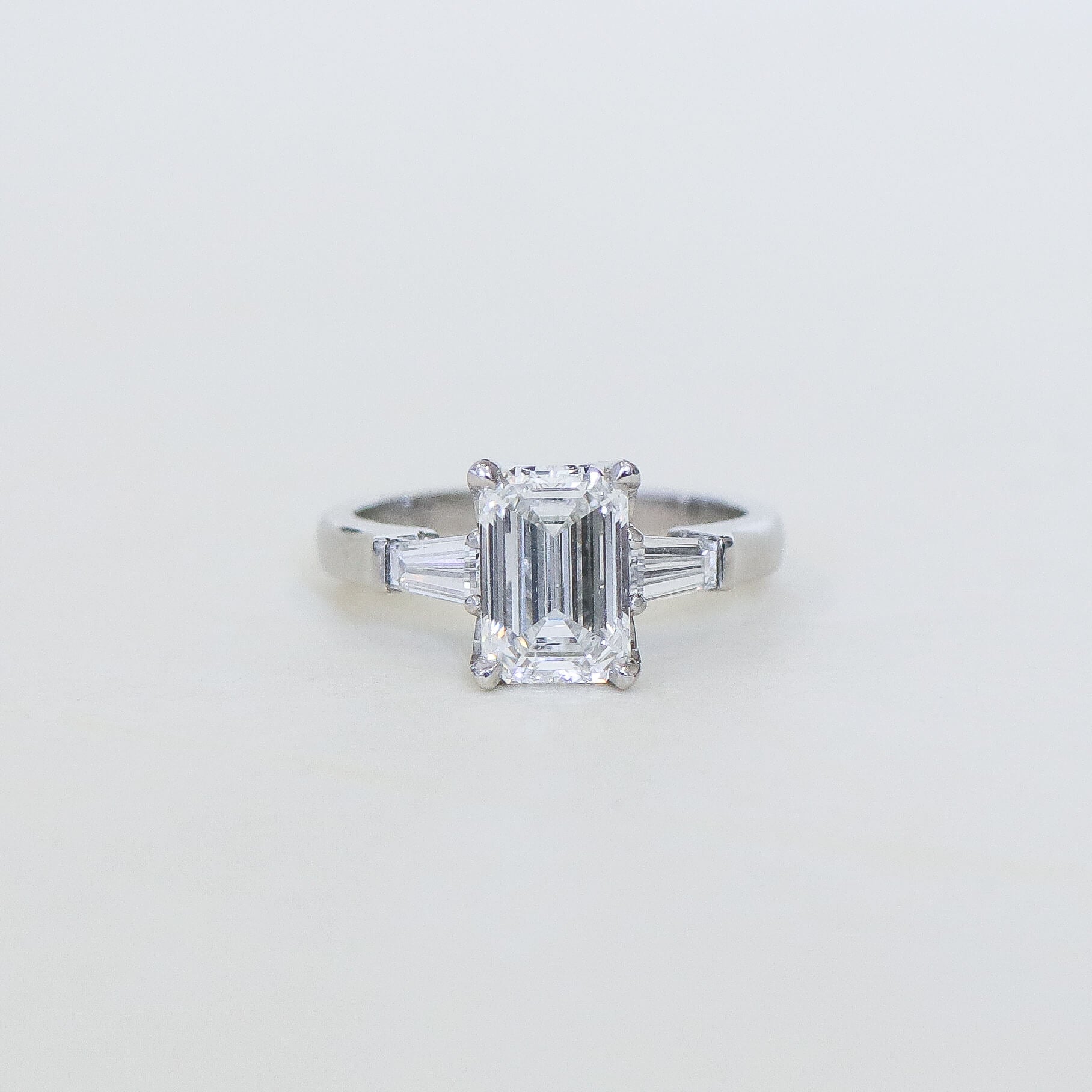 Hera emerald cut diamond engagement ring.