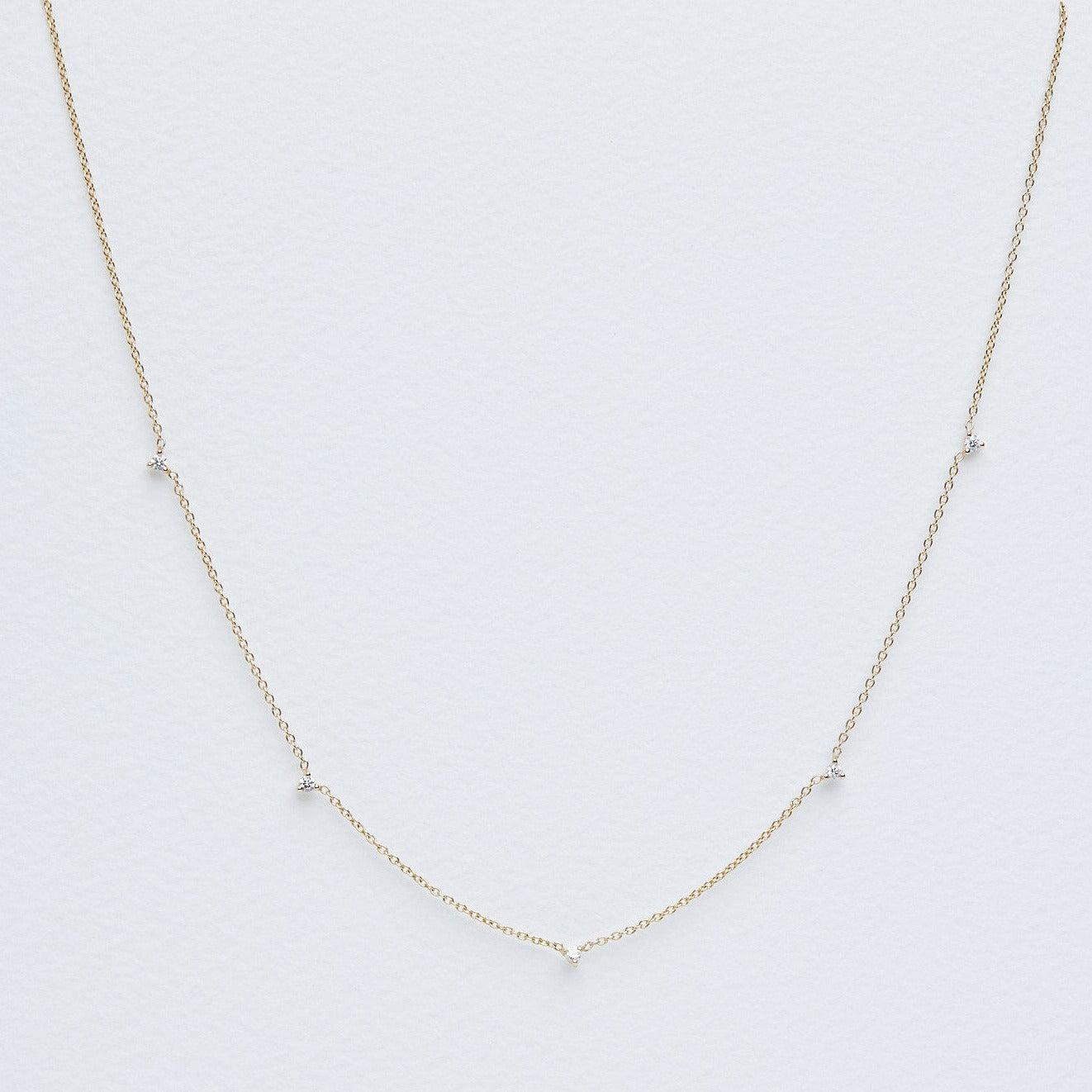 yellow gold diamond sprinkle necklace