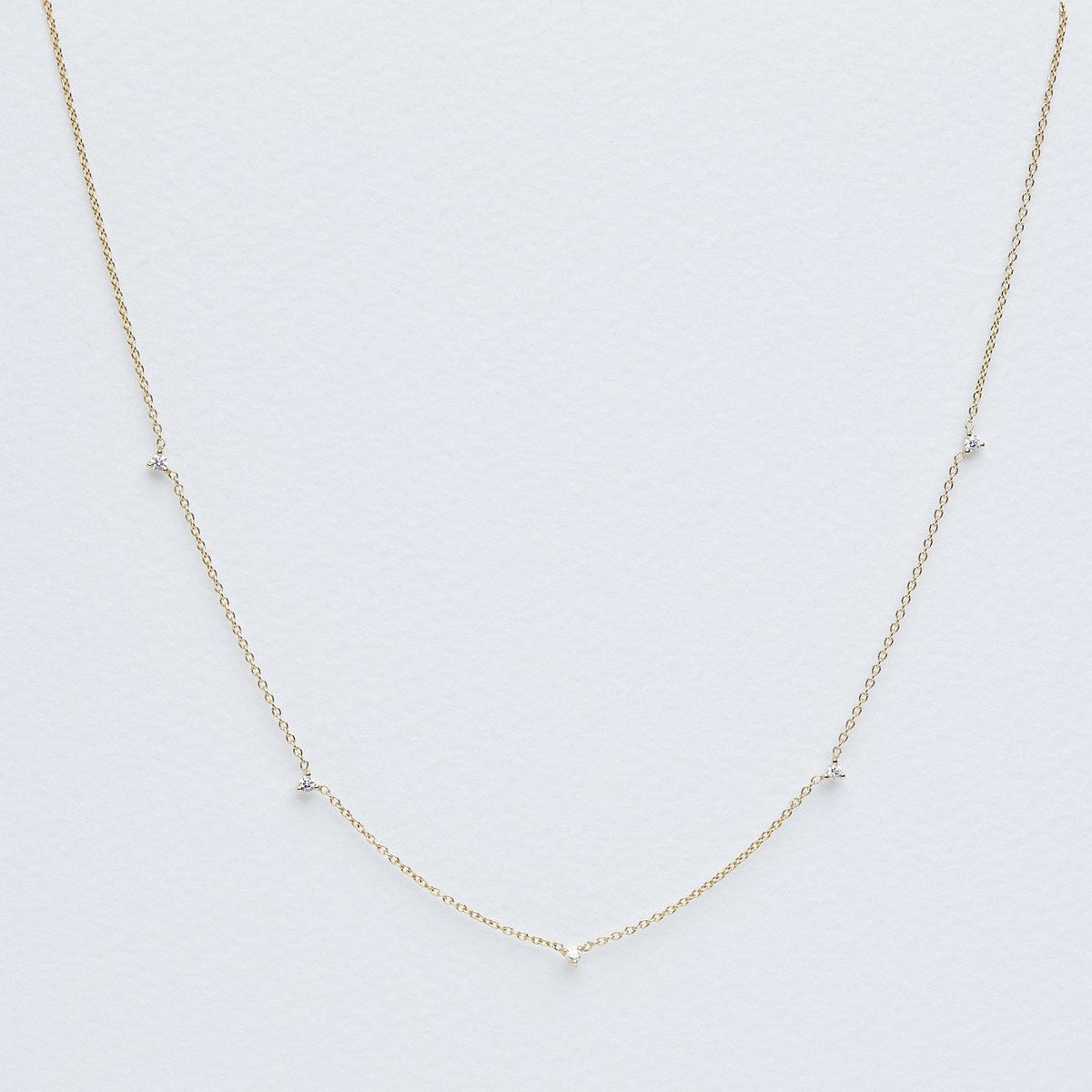 yellow gold diamond sprinkle necklace