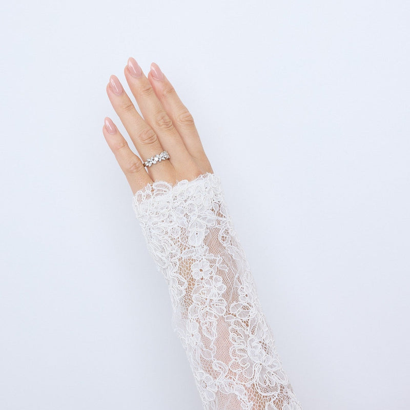 "Papillon" Diamond butterfly ring on hand.