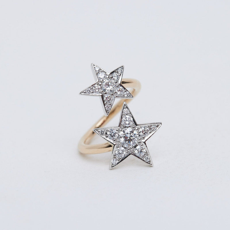 Star Rings With Triangle Design Diamond Star Cocktail Ring | 0.60ct Wrap Design | Aurea NZ – Aurea Fine ...